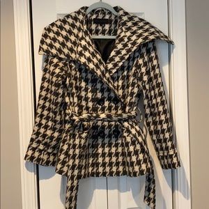 Black and Off White Steve Madden Peacoat